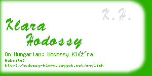 klara hodossy business card